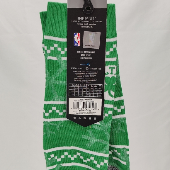 NWT Stance NBA CELTICS FROSTED Crew Socks Sz L 9-13 - Picture 7 of 9